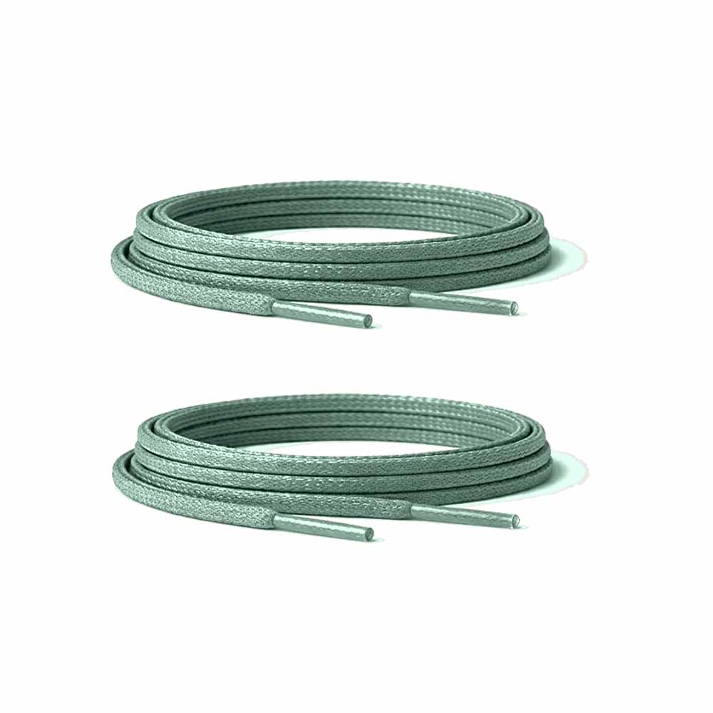 Vert olive / Plat – lacets plats cires vert olive