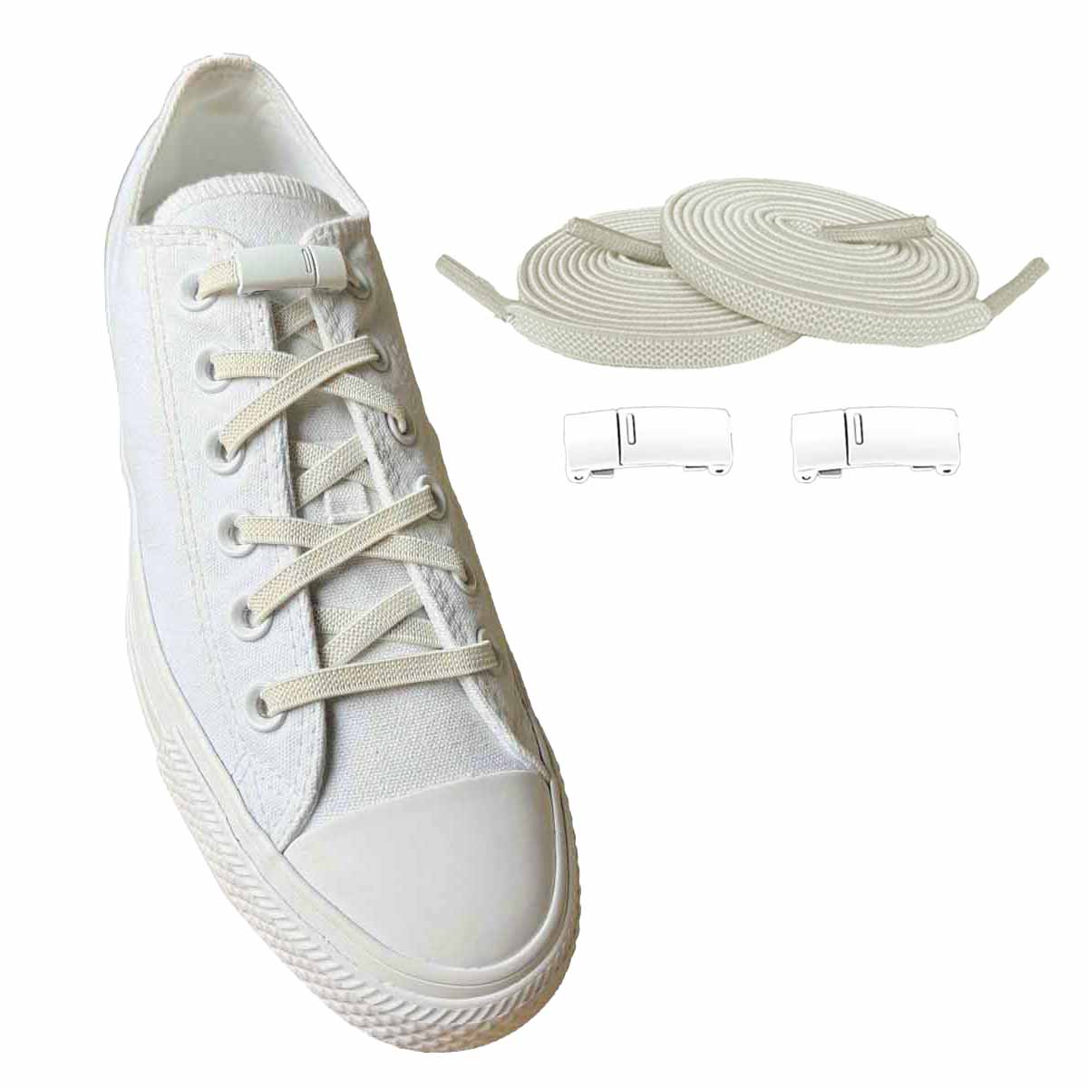 lacets-elastiques-blanc-creme-aimant-blanc-chaussures