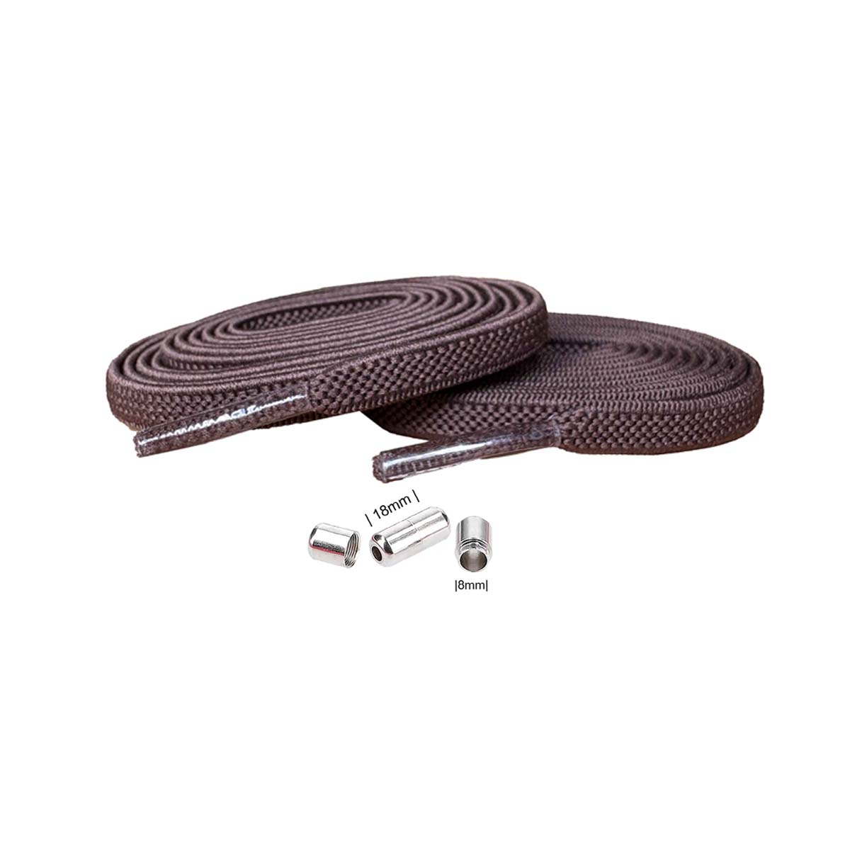 lacets-elastiques-marron-capsules-argent