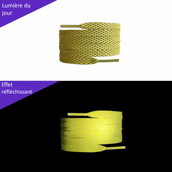 lacets-plat-reflechissants-jaune