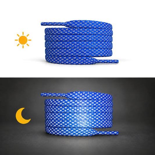 Bleu – lacets reflechissant plat bleu 02 jour nuit