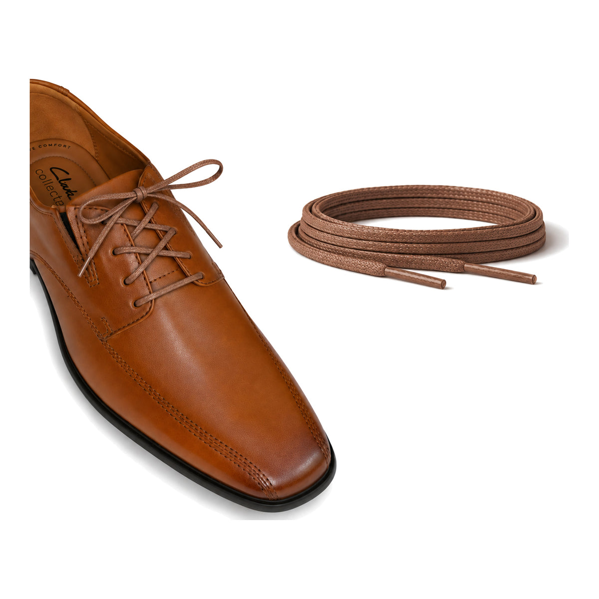 Marron / Plat – cires lacets plat marron 02 chaussure marron