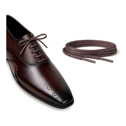 Marron foncé / Plat – cires lacets plat marron fonce 03 chaussure marron fonce