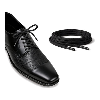 Noir / Plat – cires lacets plat noir 03 chaussure noir