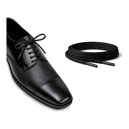 Noir / Plat – cires lacets plat noir 05 chaussure noir