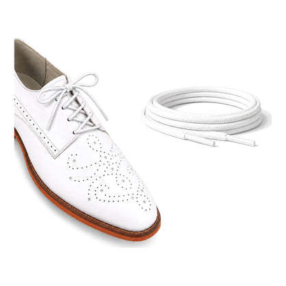 Blanc / Rond – cires lacets rond blanc 02 chaussure blanc