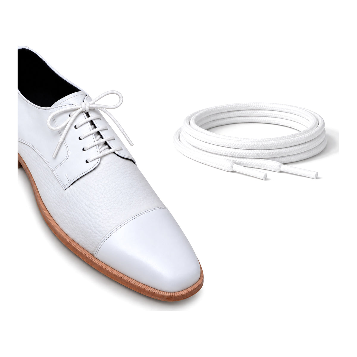 Blanc / Rond – cires lacets rond blanc 03 chaussure blanc