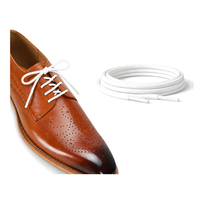 Blanc / Rond – cires lacets rond blanc 04 chaussure marron