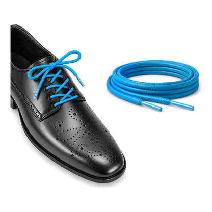 Bleu / Rond – cires lacets rond bleu 04 chaussure noir
