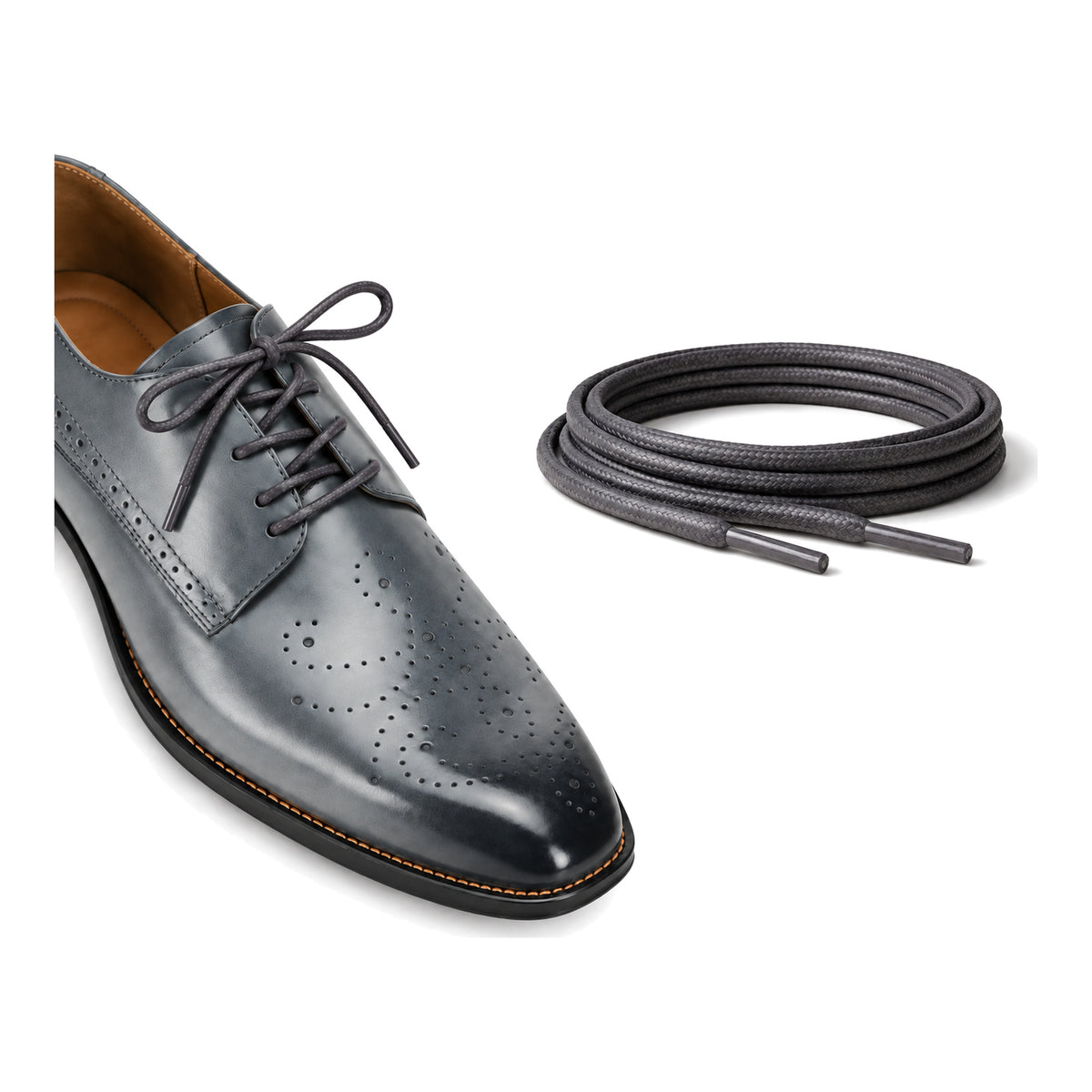 Gris / Rond – cires lacets rond gris 02 chaussure gris