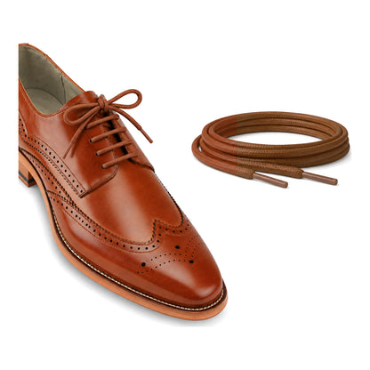 Marron / Rond – cires lacets rond marron 02 chaussure marron