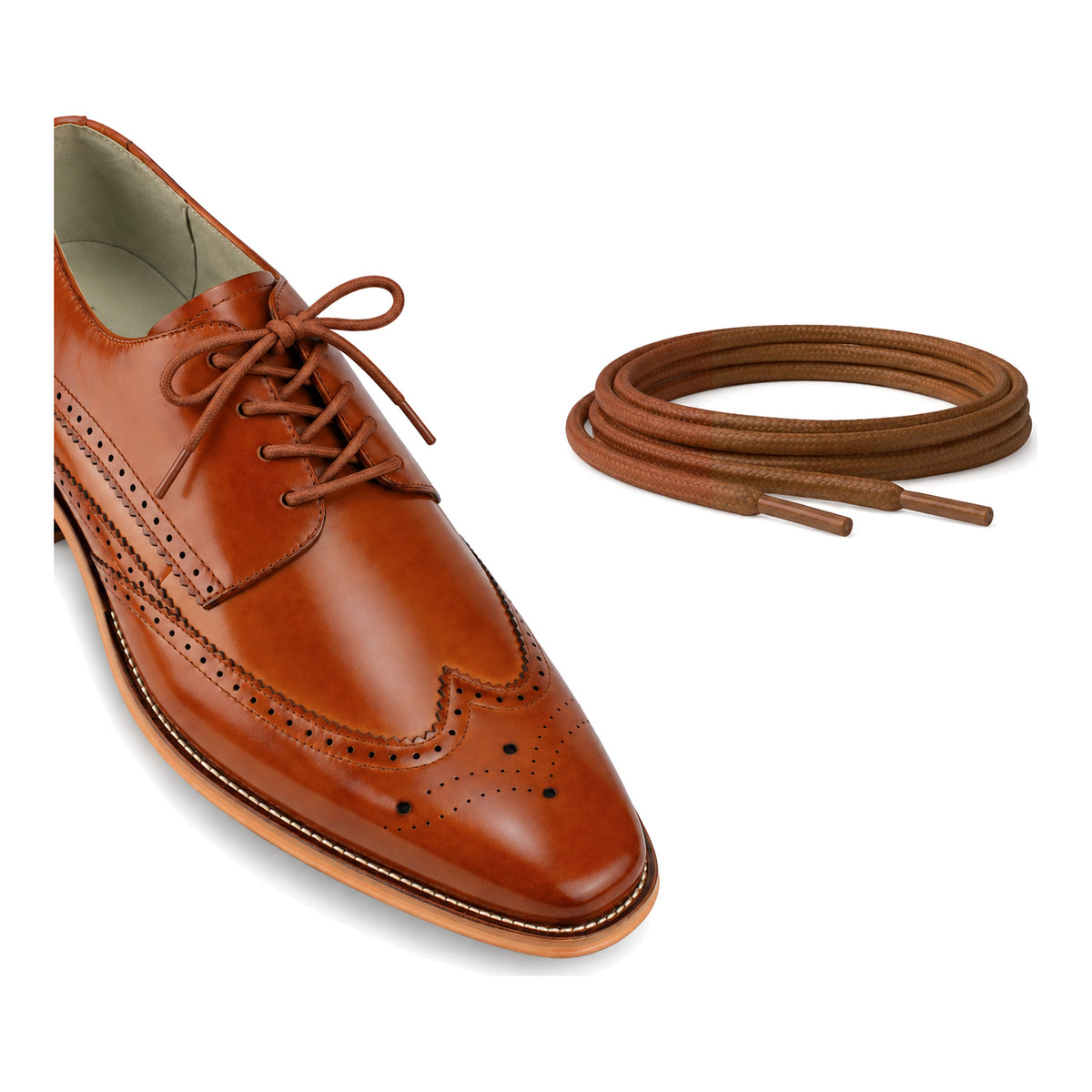 Marron / Rond – cires lacets rond marron 05 chaussure marron
