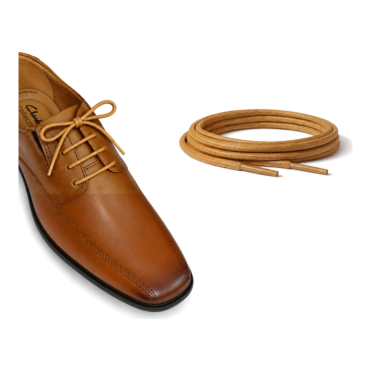 Marron clair / Rond – cires lacets rond marron clair 04 chaussure marron