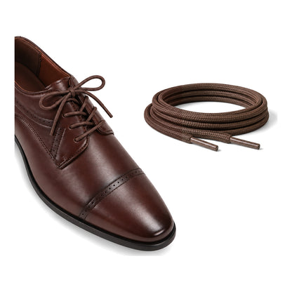 Marron foncé / Rond – cires lacets rond marron fonce 02 chaussure marron fonce