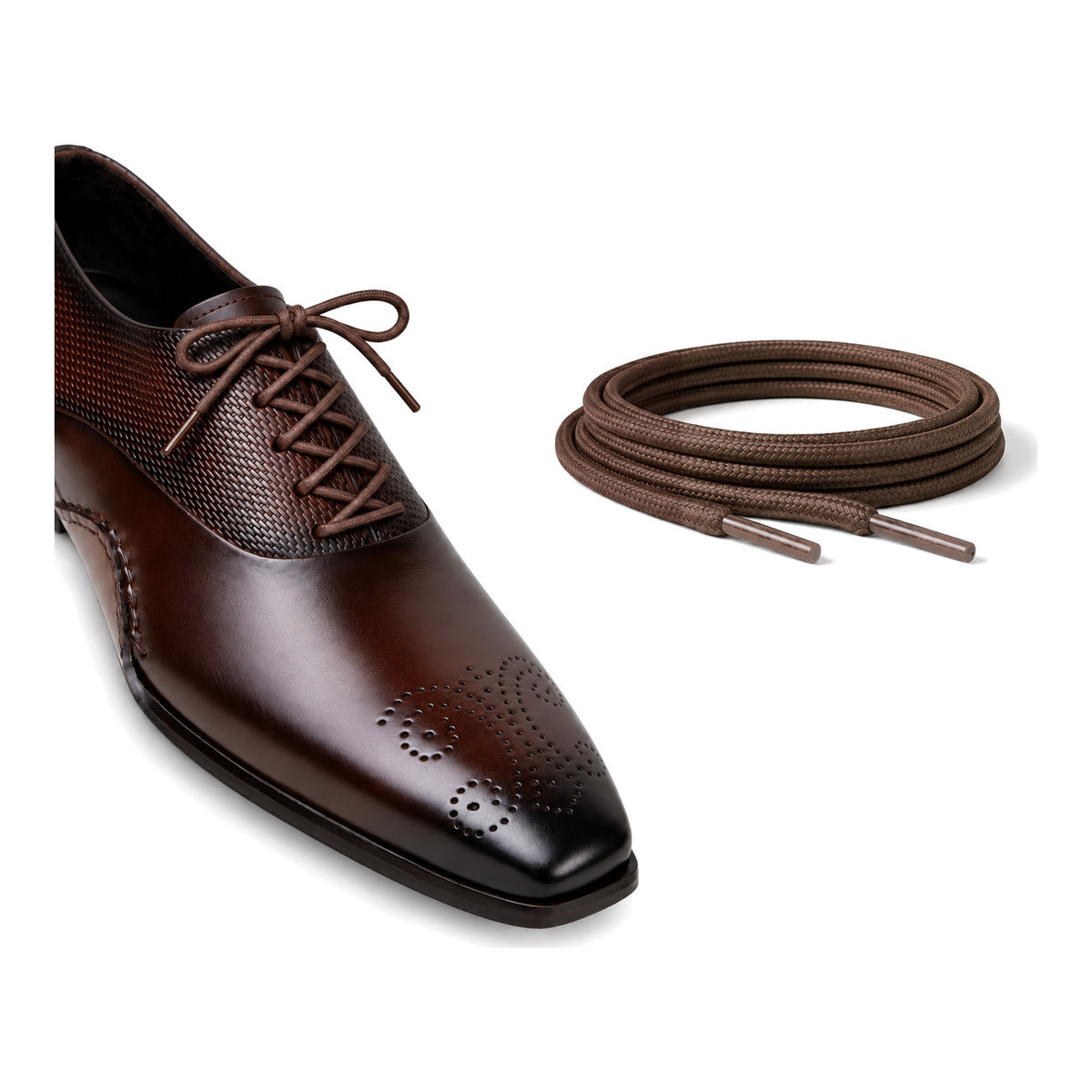 Marron foncé / Rond – cires lacets rond marron fonce 03 chaussure marron fonce