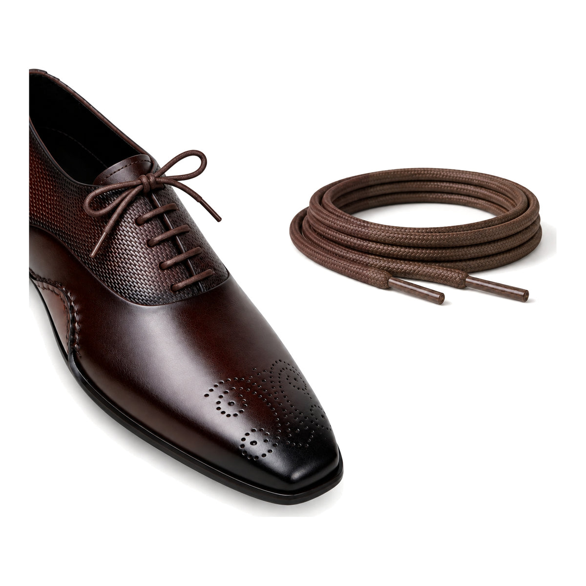 Marron foncé / Rond – cires lacets rond marron fonce 04 chaussure marron fonce