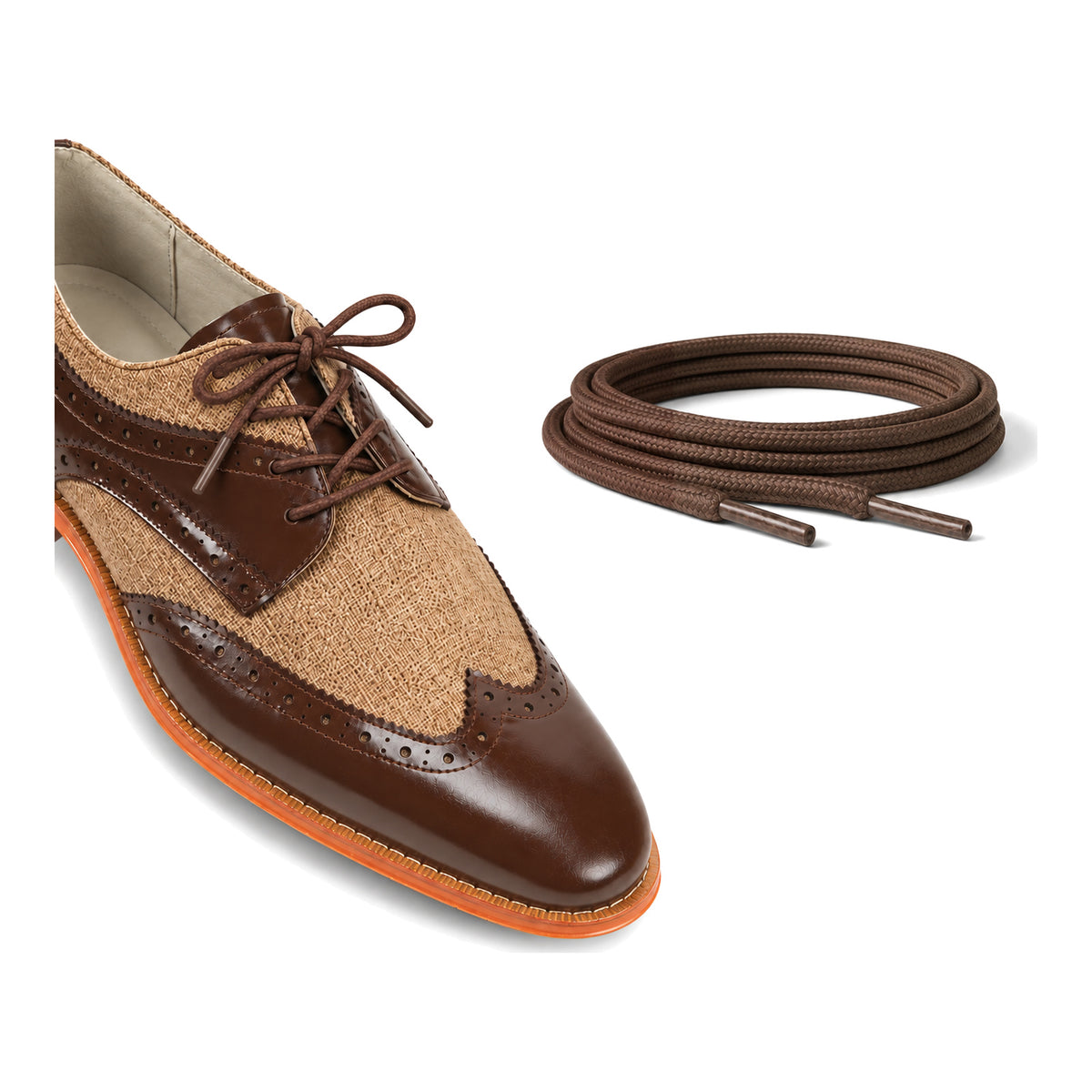 Marron foncé / Rond – cires lacets rond marron fonce 06 chaussure marron beige