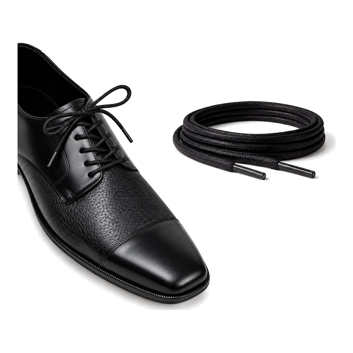 Noir / Rond – cires lacets rond noir 03 chaussure noir