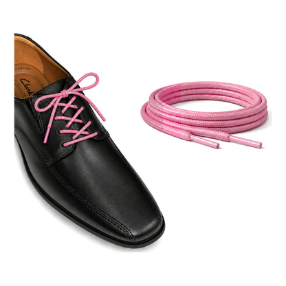 Rose / Rond – cires lacets rond rose 02 chaussure noir