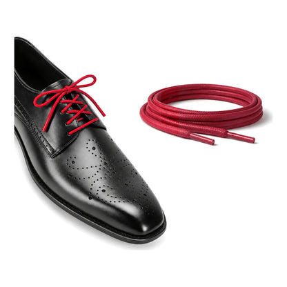 Rouge / Rond – cires lacets rond rouge 02 chaussure noir
