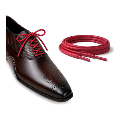 Rouge / Rond – cires lacets rond rouge 05 chaussure marron fonce
