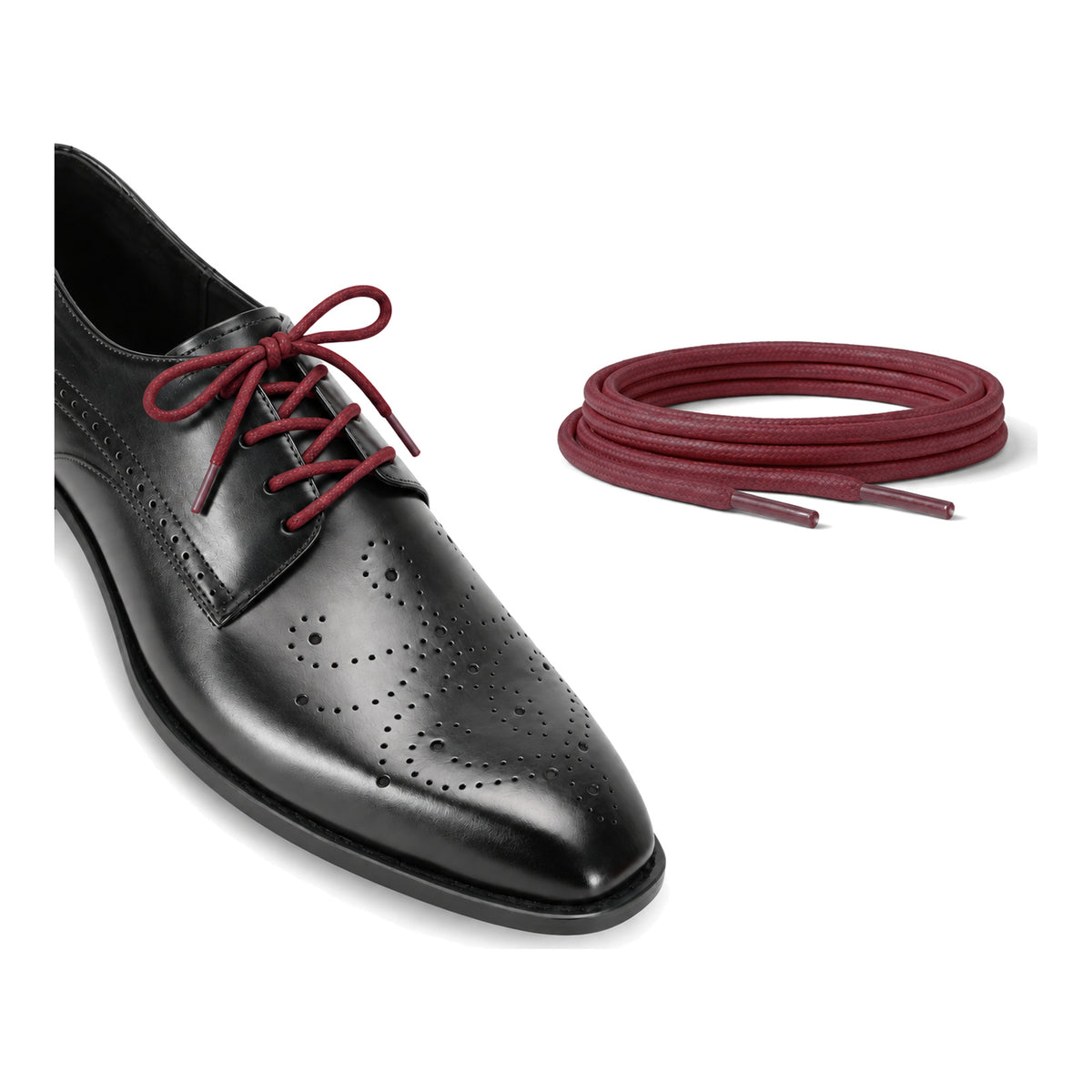 Rouge bordeaux / Rond – cires lacets rond rouge bordeaux 03 chaussure noir