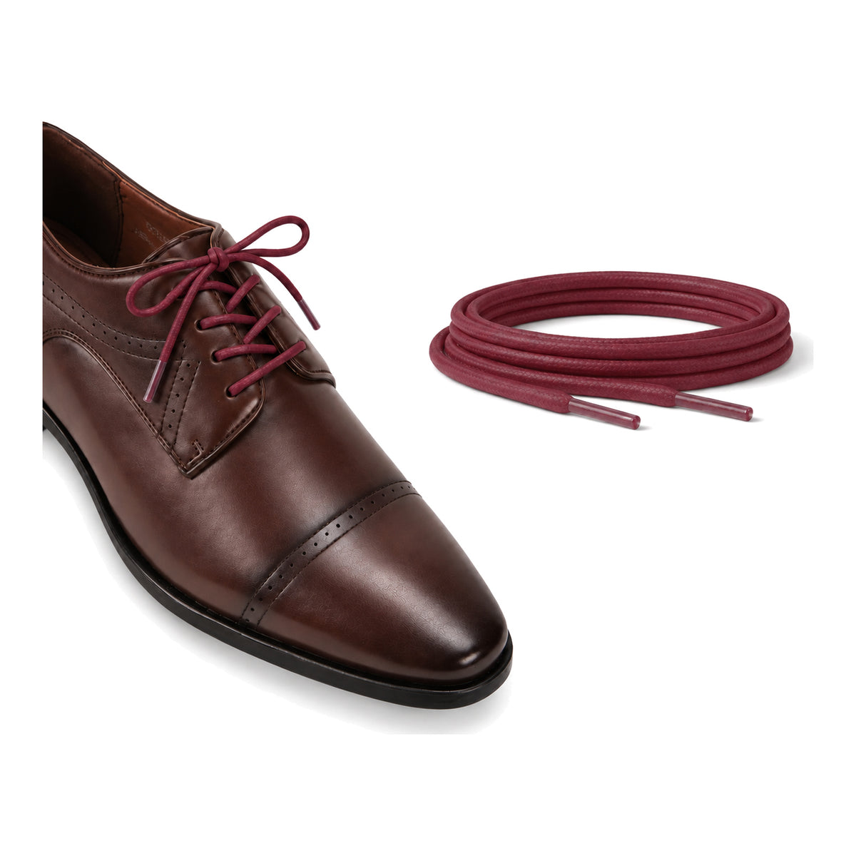 Rouge bordeaux / Rond – cires lacets rond rouge bordeaux 04 chaussure marron fonce