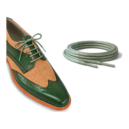 Vert olive / Rond – cires lacets rond vert olive 04 chaussure vert beige