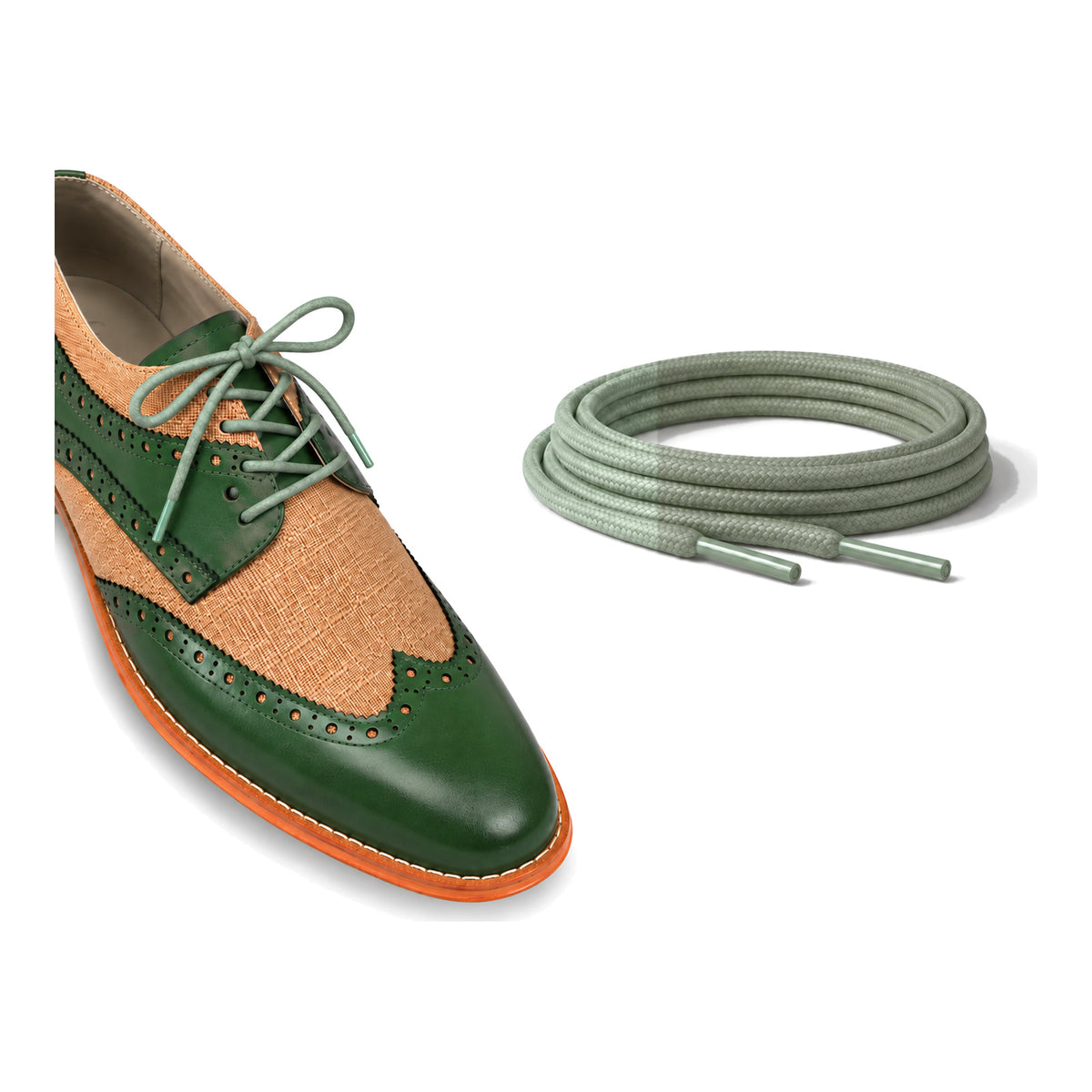Vert olive / Rond – cires lacets rond vert olive 05 chaussure vert beige