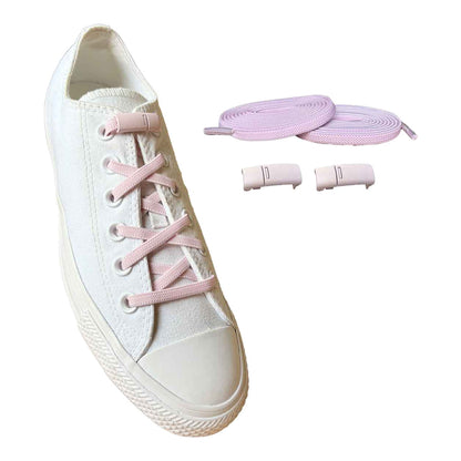 Rose / Rose – elastiques lacets aimants rose rose 02 sur chaussure