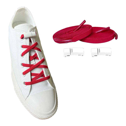 Rouge / Blanc – elastiques lacets aimants rouge blanc 02 sur chaussure