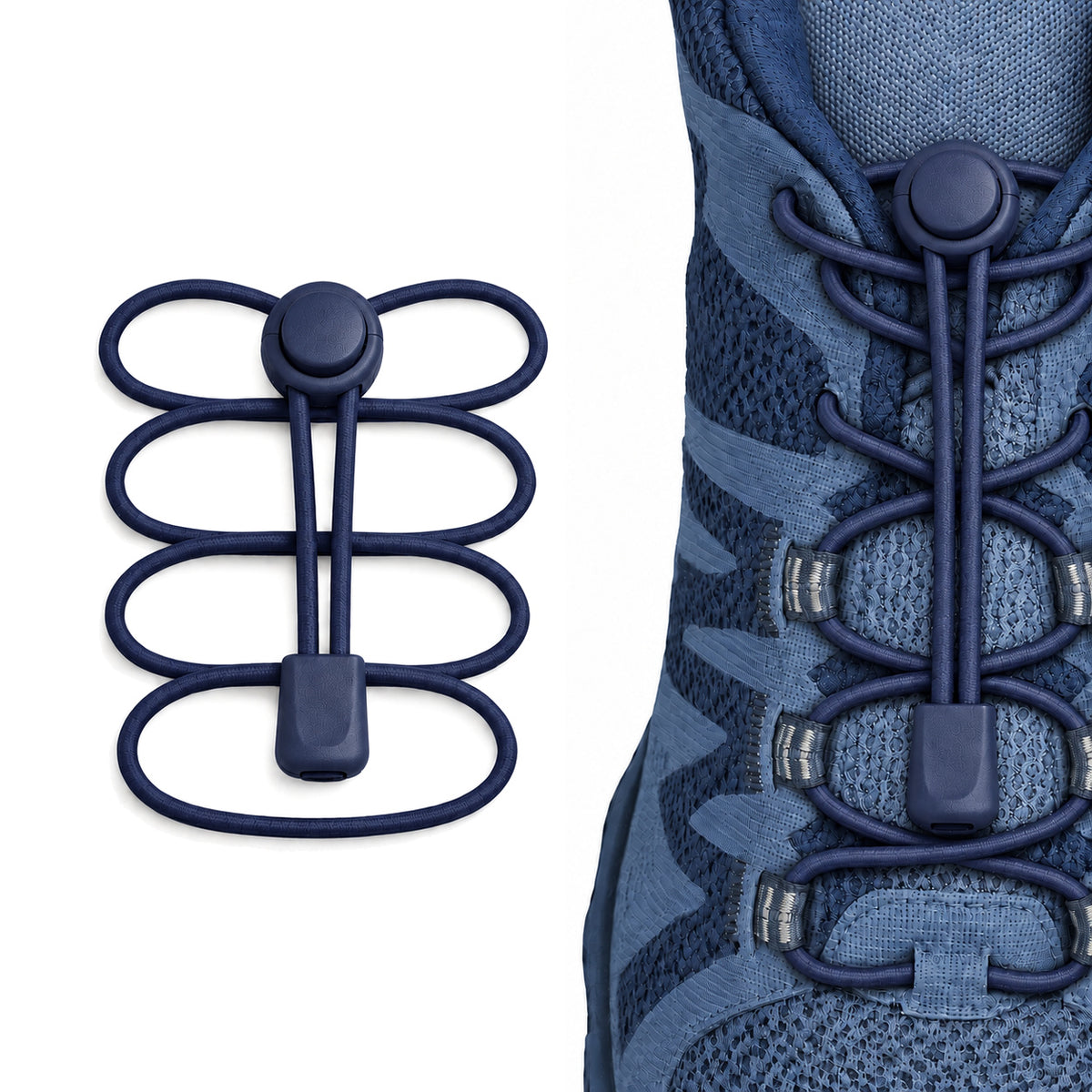 Bleu marine – lacets arret de cordon fermeture rapide bleu marine 02 sur chaussure