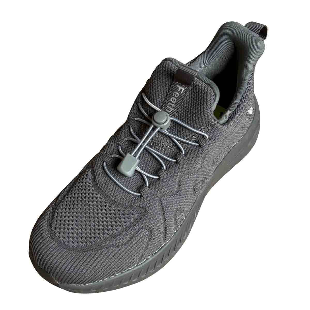 Gris foncé – lacets arret de cordon fermeture rapide gris chaussures