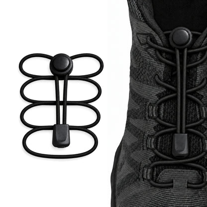 Noir – lacets arret de cordon fermeture rapide noir 02 sur chaussure