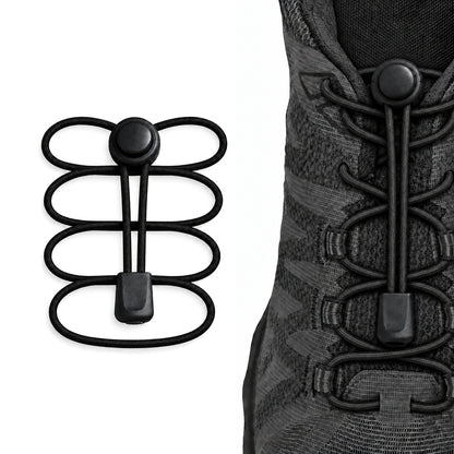 Noir – lacets arret de cordon fermeture rapide noir 03 sur chaussure