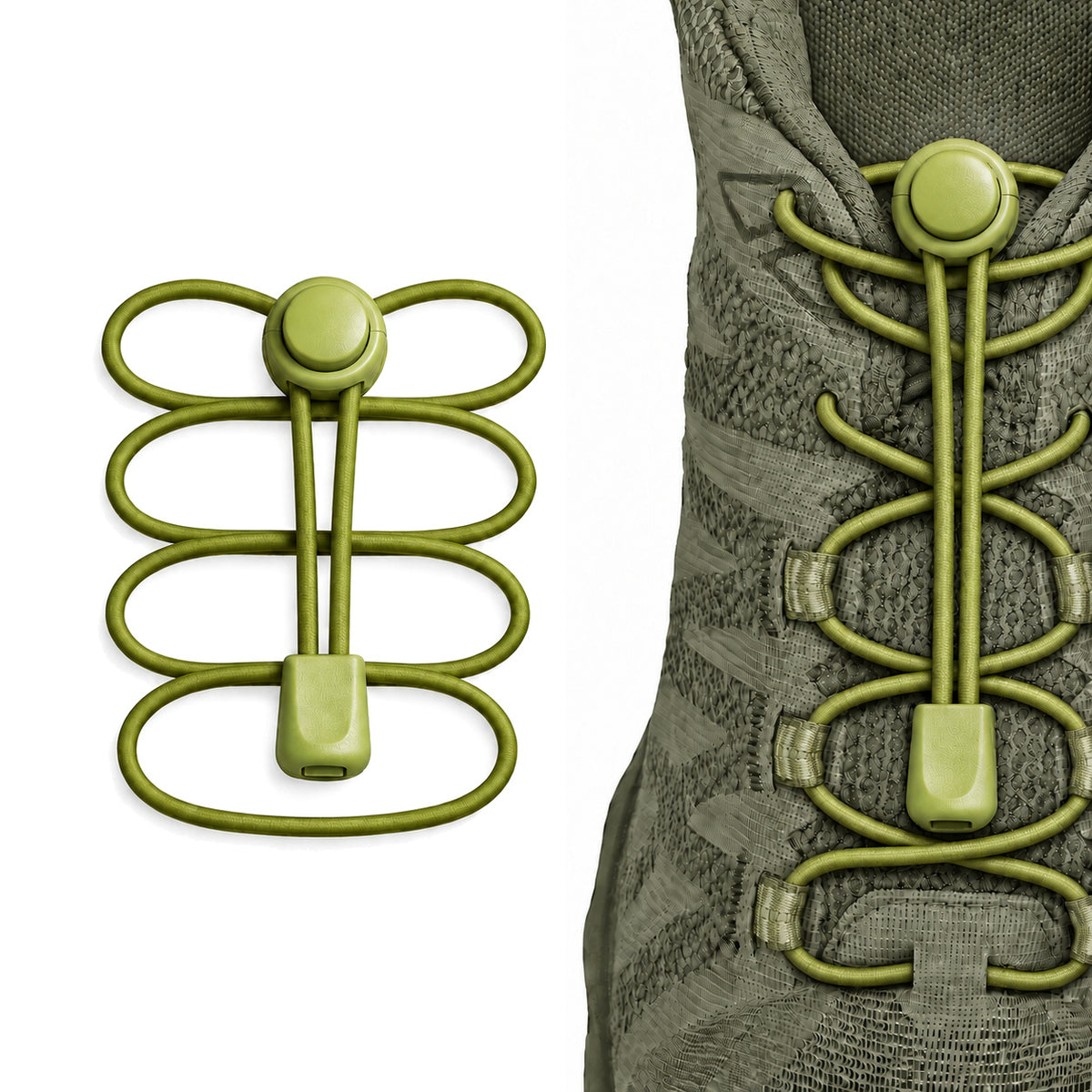 Vert olive – lacets arret de cordon fermeture rapide vert olive 01 image principale