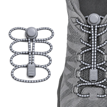 Gris clair – lacets arret de cordon reflechissant gris clair 02 sur chaussure