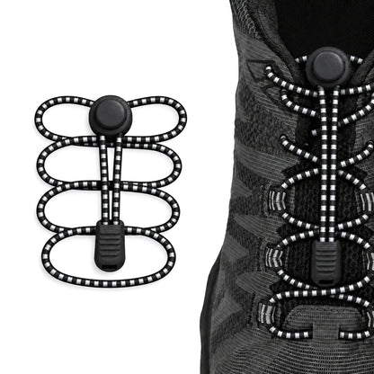 Noir – lacets arret de cordon reflechissant noir 02 sur chaussure