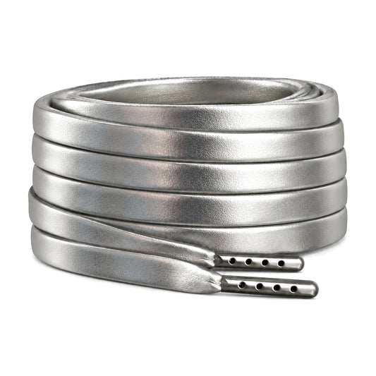 Argent – lacets cuir plat argent 01 image principale