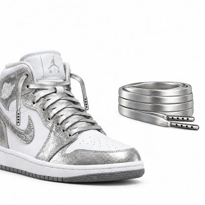 Argent – lacets cuir plat argent 03 chaussure nike jordan