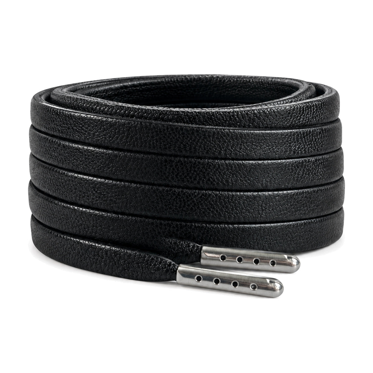 Noir – lacets cuir plat noir 01 image principale