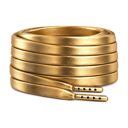 Or – lacets cuir plat or 01 image principale