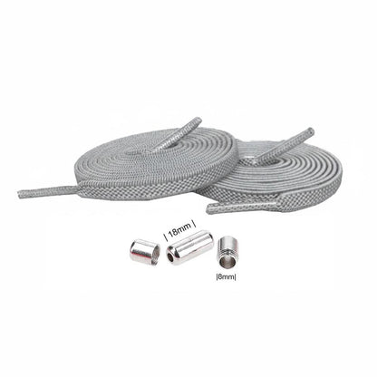 lacets elastiques gris clair capsules argent
