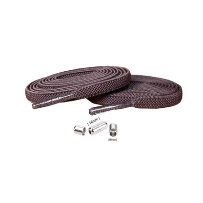 lacets-elastiques-marron-capsules-argent