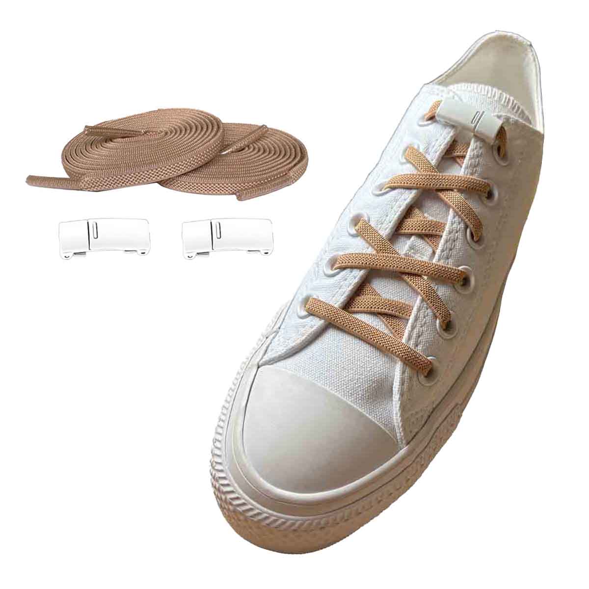 lacets-elastiques-marron-clair-aimant-blanc-chaussures