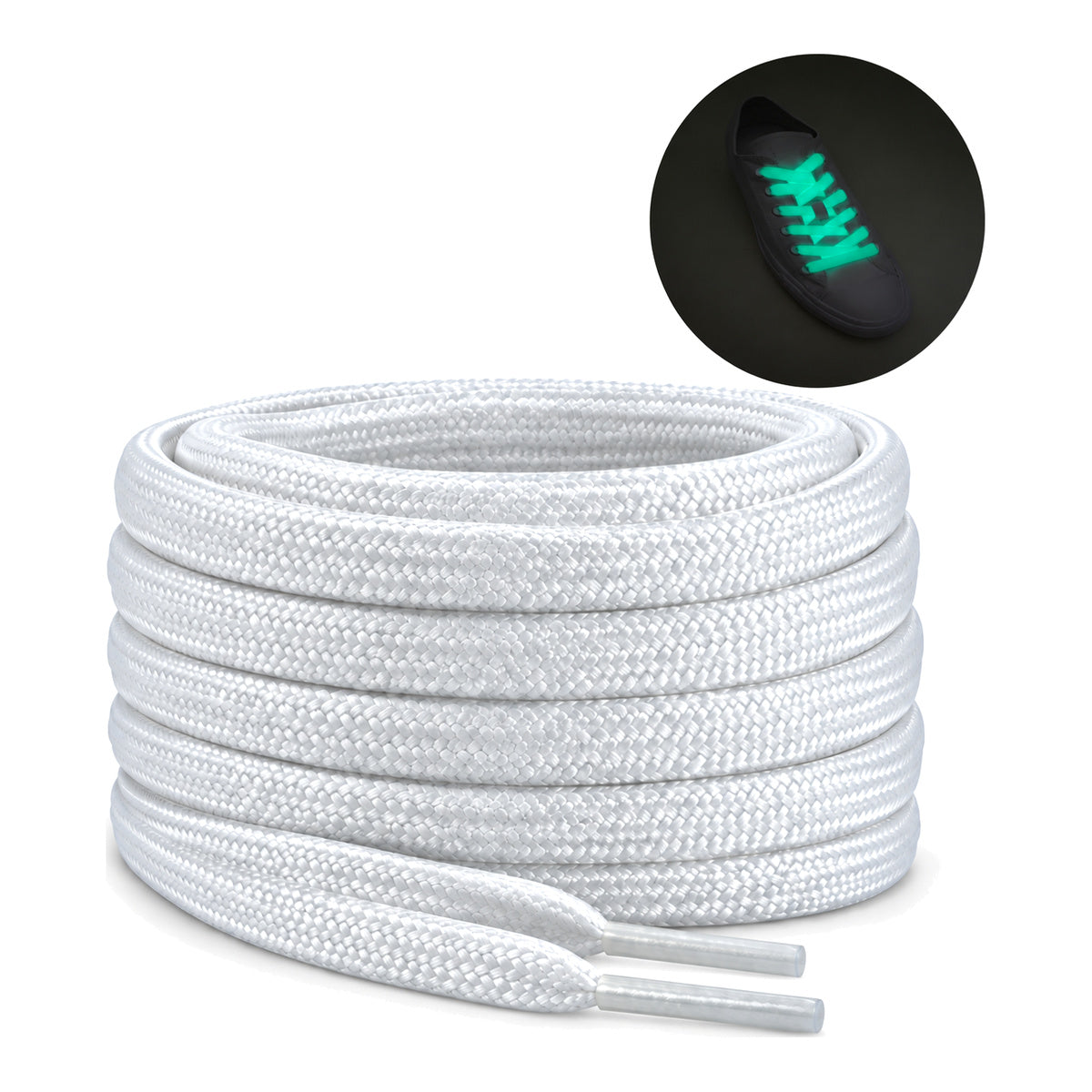 Blanc – lacets lumineux plat blanc 02 jour nuit