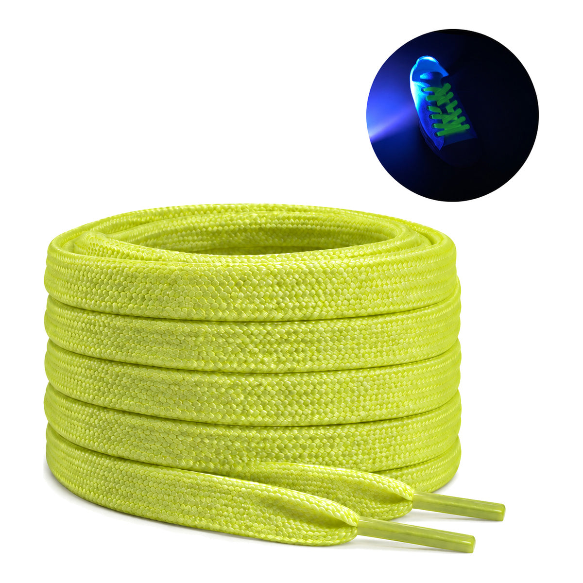 Jaune – lacets lumineux plat jaune 02 jour nuit