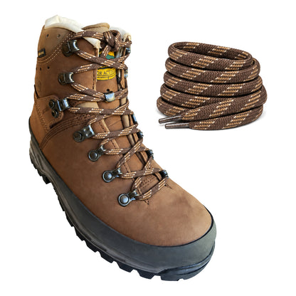 Marron à motif – lacets meindl marron a motifs 02 sur chaussure