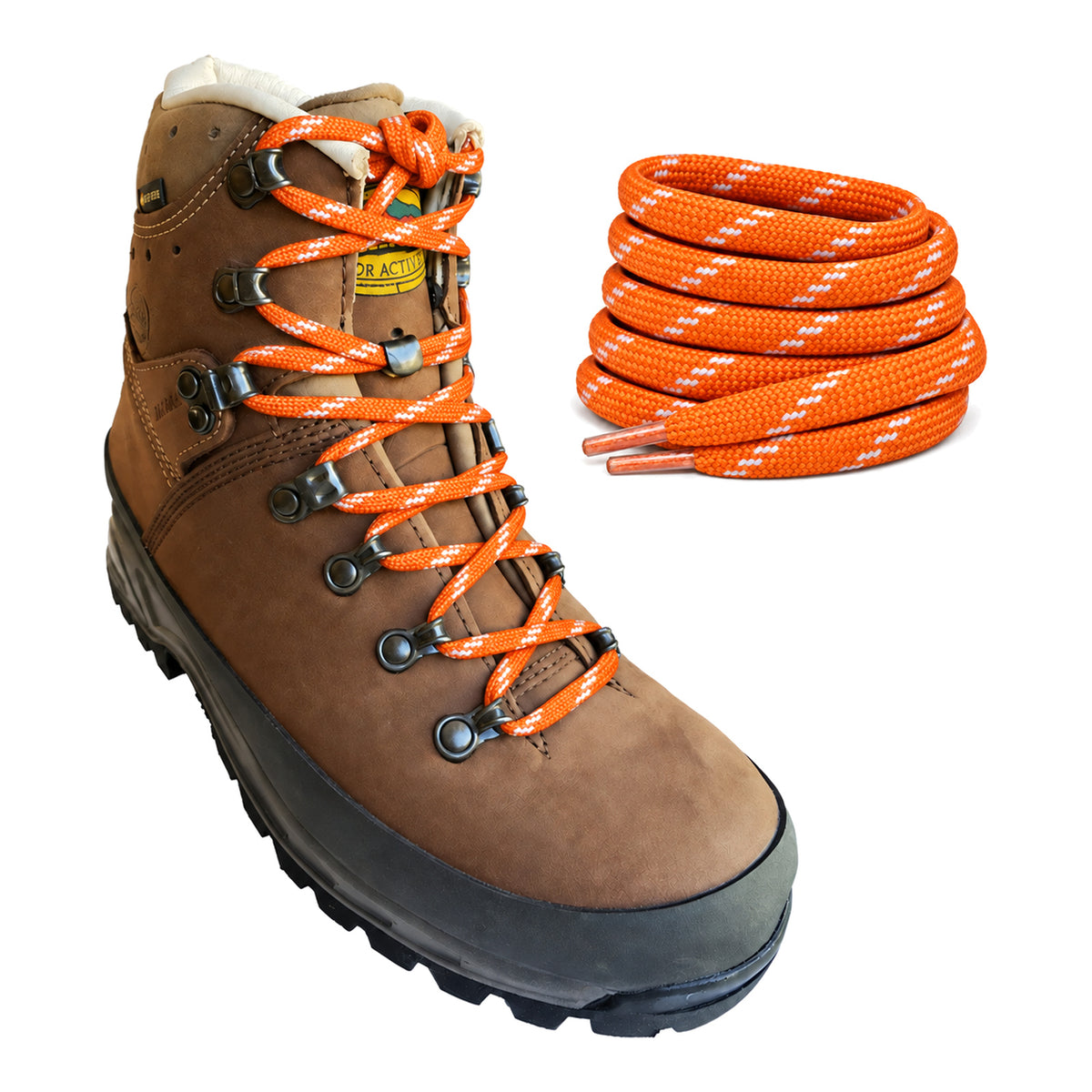 Orange – lacets meindl orange 02 sur chaussure