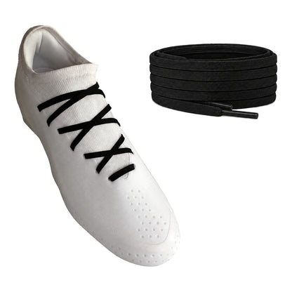 Noir – lacets plat etroit football noir 02 sur chaussure